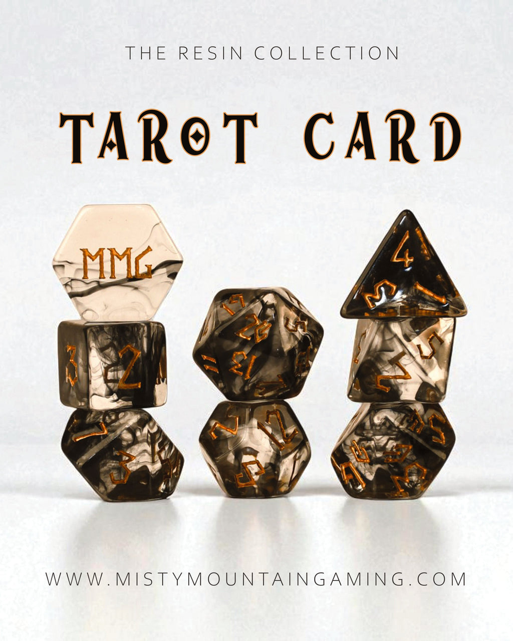 Tarot Card Resin Dice Set
